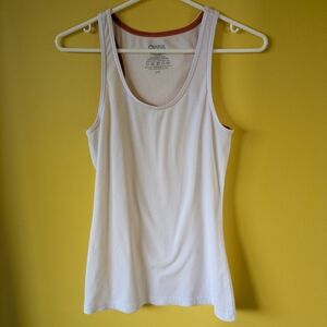 Women’s Scoop Neck Tank Top - White with Pink Trim